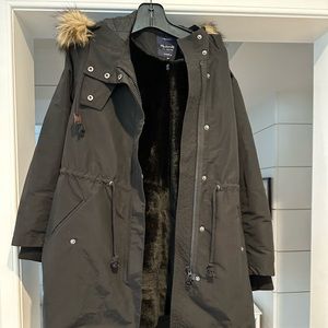 Black madewell fur lined parka